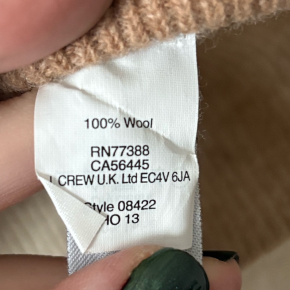 J.Crew 100% Wool Colorblock Sweater | Tan & Oatmeal | Size S | Zip Detail - Picture 5 of 5